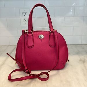 Coach Prince Street Cross Grain Leather Mini Convertible Domed Satchel Bag